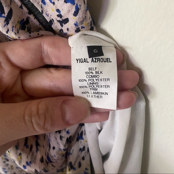 Yigel Azrouël Sz 6 100% Silk Abstract Zipper Detail Mesh Back Evening Gown - Picture 6 of 9